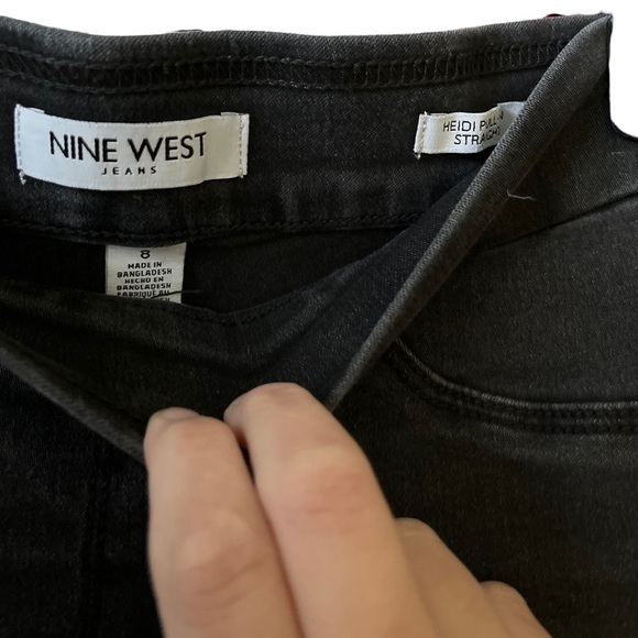 Nine West Black Heidi Pull On Straight Jeans Size 8 - Picture 2 of 5
